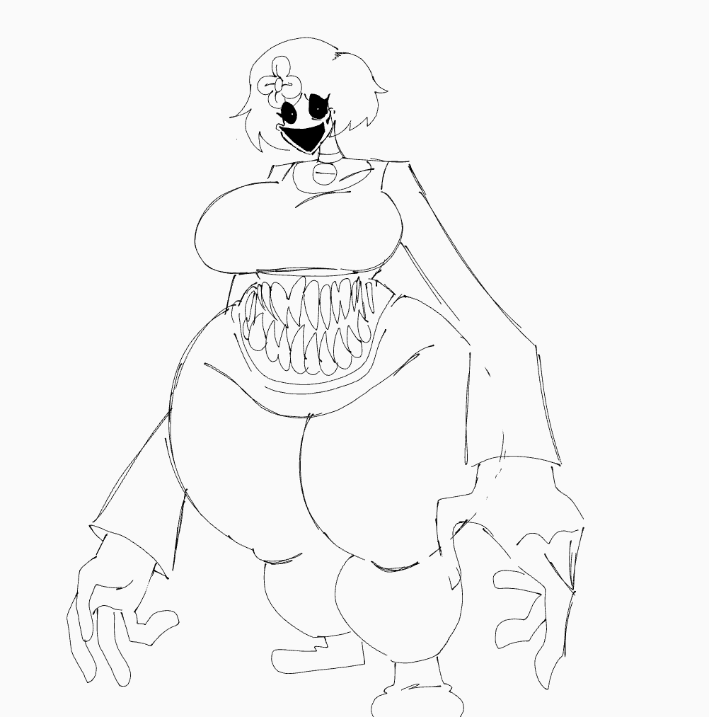 1girls big_breasts big_hands bottom_heavy choker demonic_eyes empty_eyes huge_ass jenny_belle_(slipperyt) jenny_dweller long_arms minecraft monster_girl stomach_mouth teeth wide_hips yaoi_hands