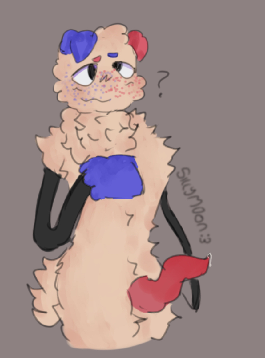 confused dandy's_world fluffy goob_(dandy's_world) puppy sillym0on tentacle_dick tentacle_penis