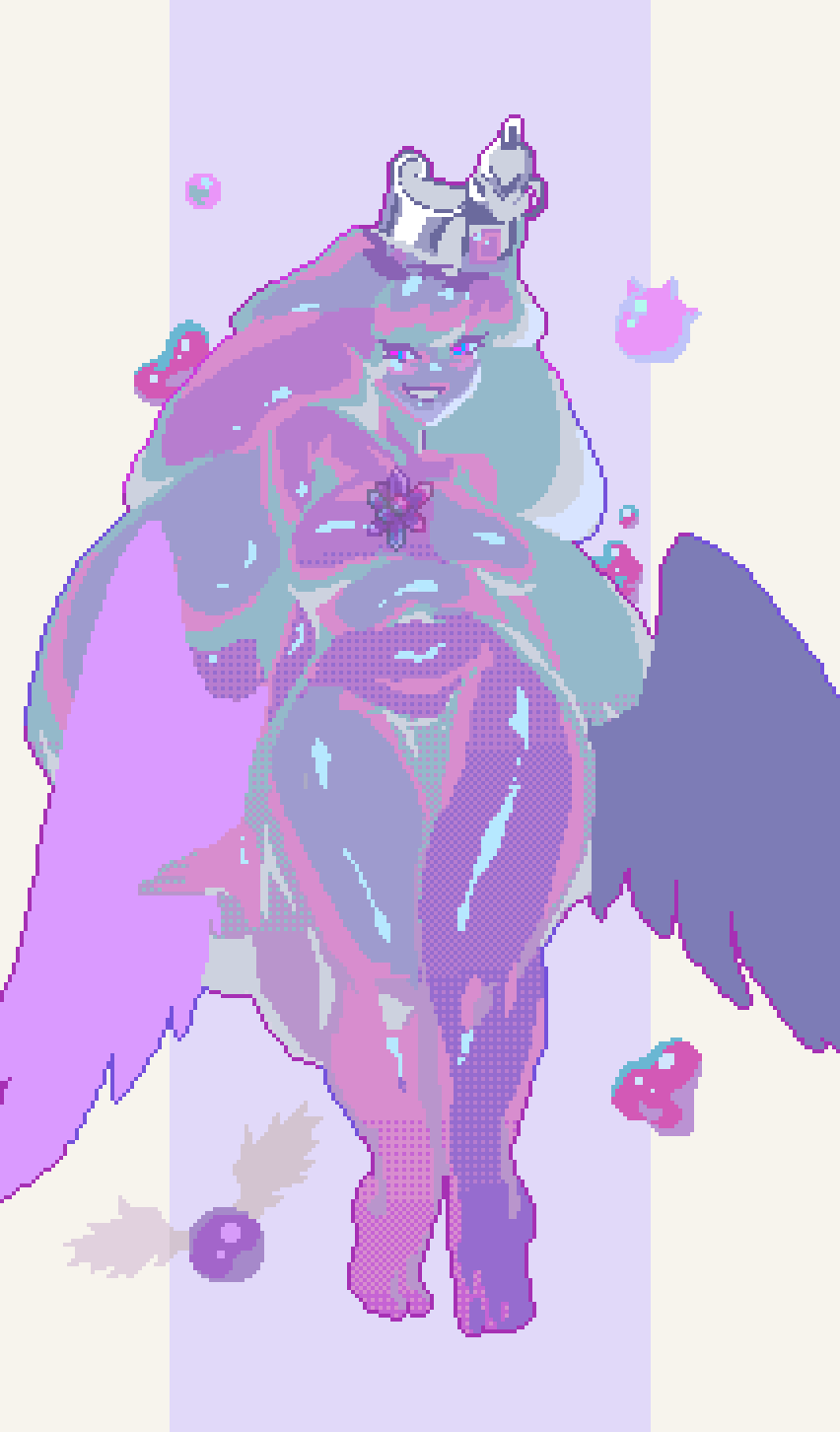 1girls anthro belly belly_bulge belly_button big_breasts big_breasts big_hips big_thighs breasts breasts crown feet female female female_focus female_only hips hips_wider_than_shoulders no_nipples pink pink_body pink_hair pixel_(artwork) pixel_art queen_slime queen_slime_(terraria) re-logic slime slime_girl slime_monster smile smiling tagme tagme_(artist) terraria thick_thighs thighs unknown_artist voluptuous voluptuous_female wide_hips wings