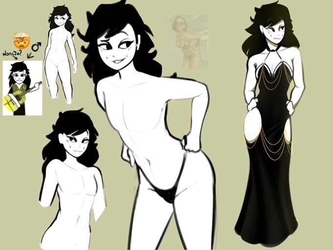 1boy 1femboy black_and_gold black_dress black_hair chokuncandraw colorbox_(mustard) dress emoji femboy feminine feminine_male flat_chest flat_chested girly guitar hi-hi incredibox_mod long_dress long_hair male_only mustard no_genitals no_nipples no_sex nude nude_male nudity polo_(incredibox) reference_image revealing_clothes revealing_dress tagme thighs thong twink white_body white_skin