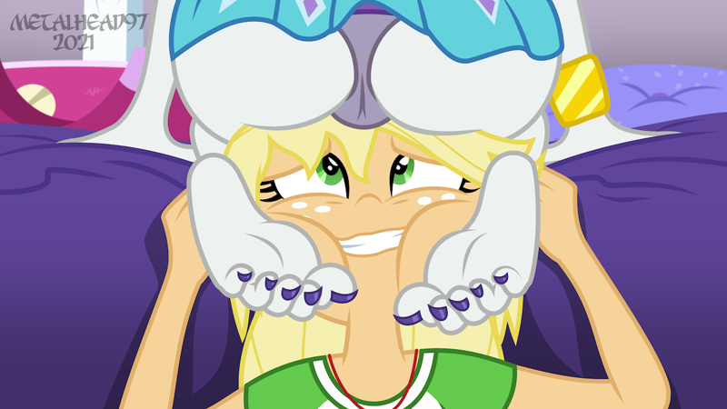 2girls applejack_(eg) applejack_(mlp) ass barefoot big_ass big_butt bubble_ass bubble_butt cameltoe cheek_squish clothed_female equestria_girls feet feet_on_face foot_fetish foot_focus freckles friendship_is_magic g4 grin holding jewelry legs lifting looking_up messy_hair metalhead97 my_little_pony necklace nervous nervous_smile panties presenting rarity_(eg) rarity_(mlp) shipping show_accurate show_accurate_porn smiling squishy_cheeks underass underwear yuri