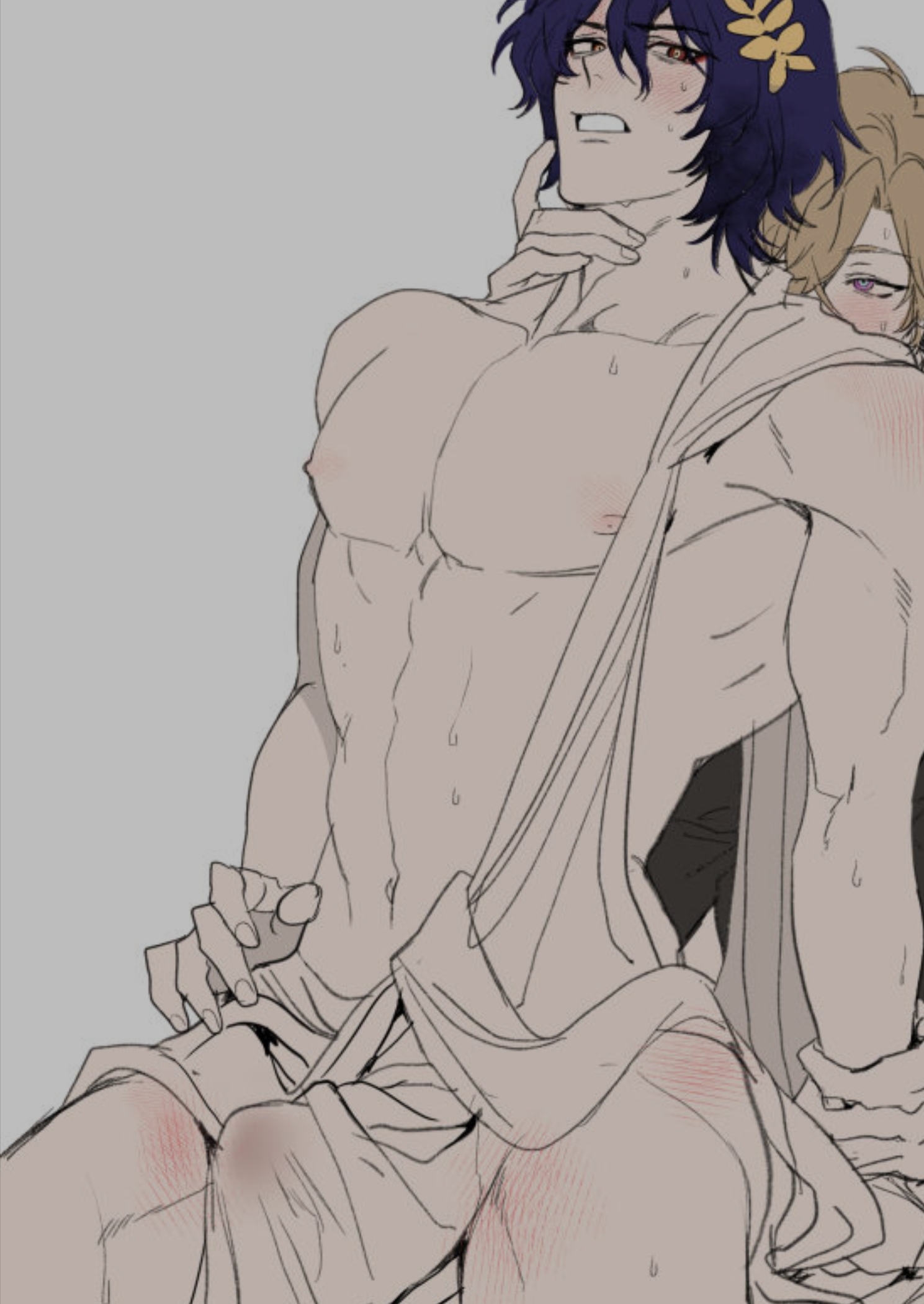 2boys, anal, anal sex, aventurine (honkai: star rail), dr. ratio (honkai: star rail), gay, honkai (series), honkai: star rail, male, male focus, male only, male/male, penis, sitting on lap, sitting on penis, yaoi