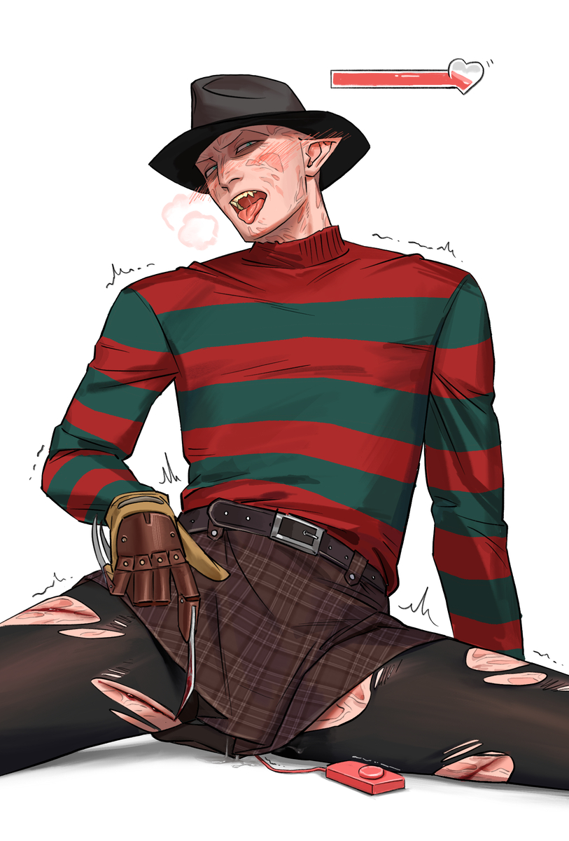 7713 cuntboy cuntboy_only dbd dead_by_daylight freddy_krueger horror intersex male nightmare_on_elm_street skirt vaginal_fluids vibrator vibrator_in_pussy