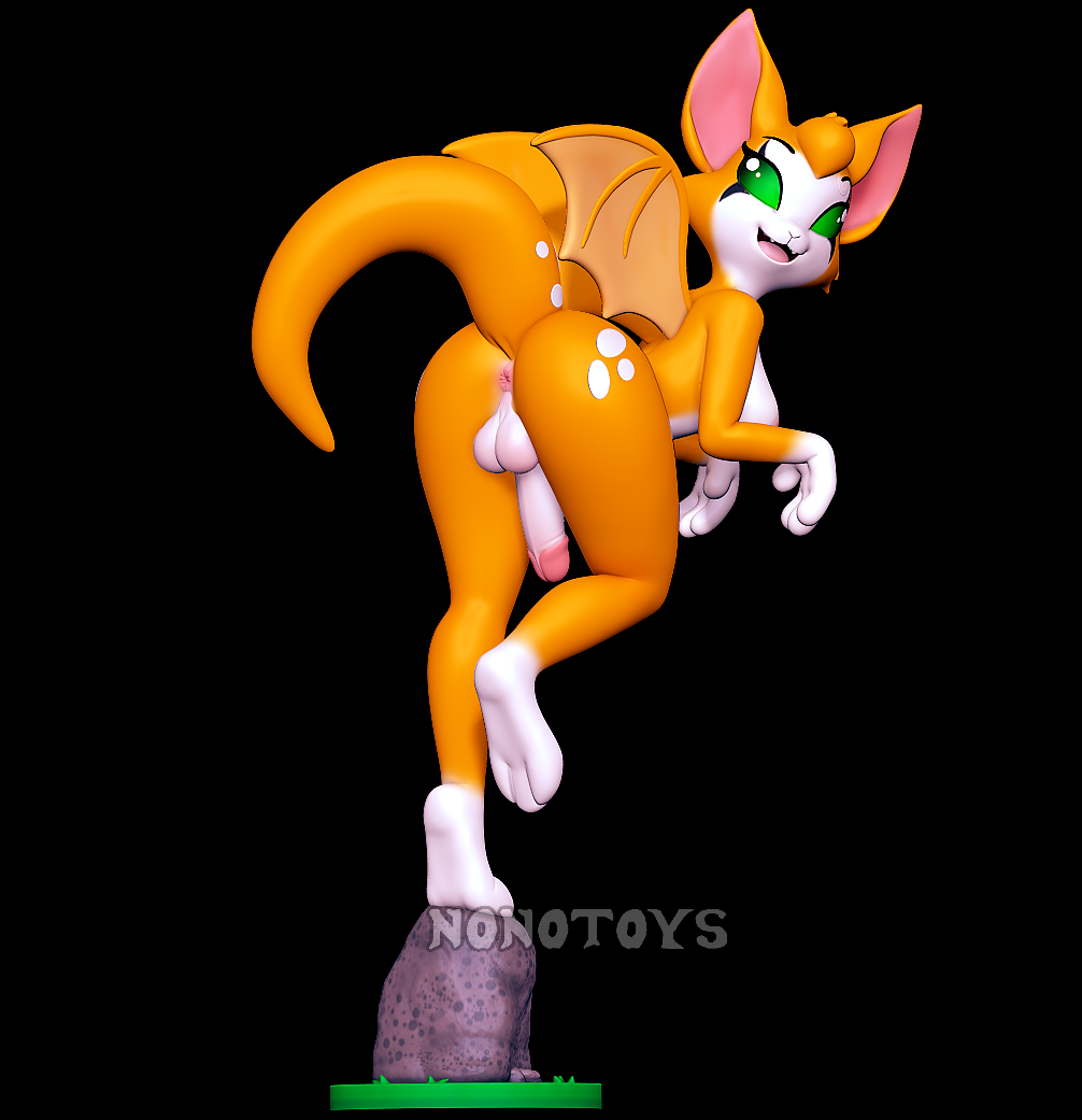 1futa 2024 2024s 3d 3d_modeling 3d_print anthro anus ass balls bat black_background breasts butt digital_media_(artwork) dust:_an_elysian_tail erection fidget_(elysian_tail) furry furry_futa futanari genitals grass green_eyes gynomorph happy intersex looking_at_viewer looking_back looking_back_at_viewer mammal nimbat nonotoys open_mouth orange_body orange_fur penis pinup plant pose rock simple_background solo spots tail white_body white_fur wings