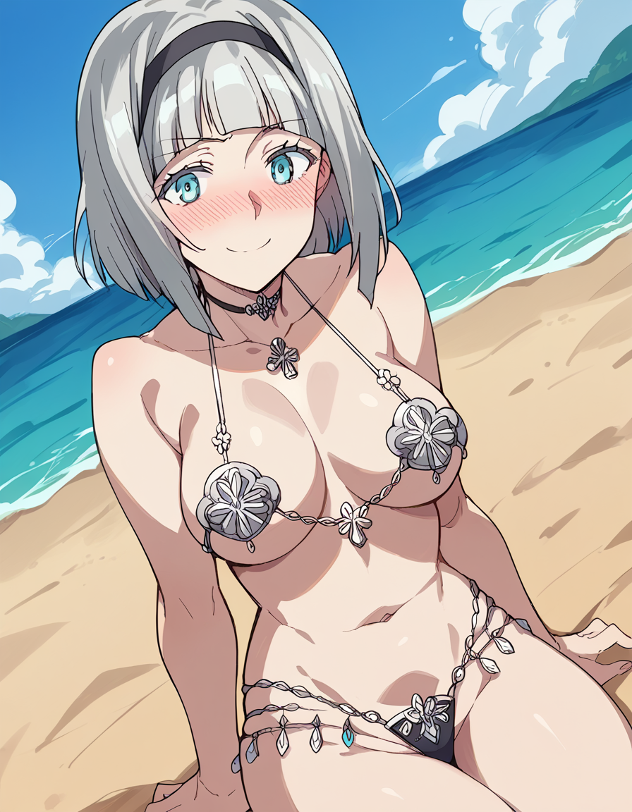 1girls ai_generated anna_nishikinomiya beach bikini civitai female female_focus micro_bikini microkini nochekaiser881 ocean pale pale-skinned_female pale_blue_eyes pale_green_eyes pale_skin pale_skinned_female shimoneta_to_iu_gainen_ga_sonzai_shinai_taikutsu_na_sekai short_hair silver_hair string_bikini tagme white