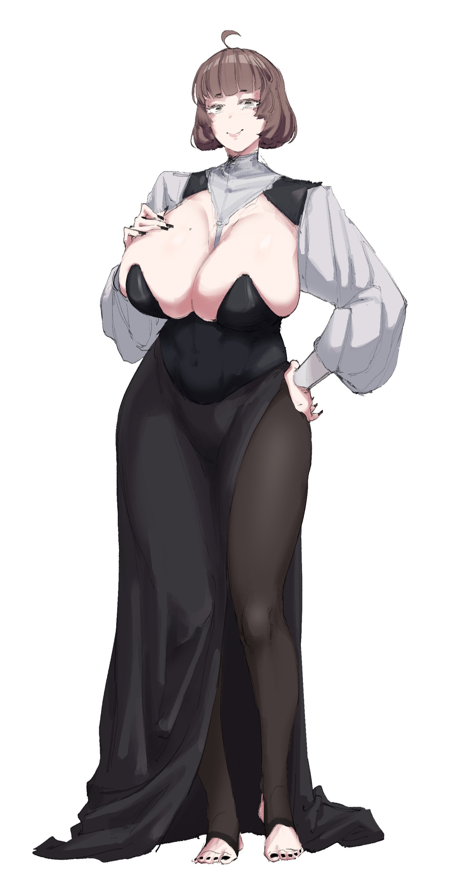 1girls, breasts, cleavage, female, female only, gigantic breasts, huge breasts, human, kida eve, large breasts, revealing clothes, skimpy, solo, solo female, standing, thick thighs