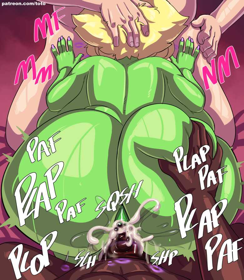 1girls 2boys alternate_version_available ass ass big_ass big_butt blowjob cartoon_network cowgirl_position dark-skinned_male dark_skin doggy_style female gem_(species) green_skin huge_ass male penis peridot_(steven_universe) riding steven_universe tagme thick_thighs threesome toto_draw white_male