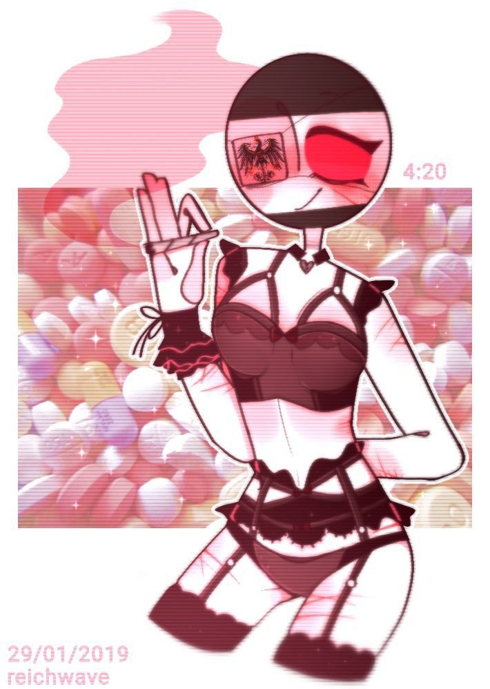 2019 cigarette countryhumans countryhumans_girl cuts eyepatch lingerie prussia_(countryhumans) scars smoking