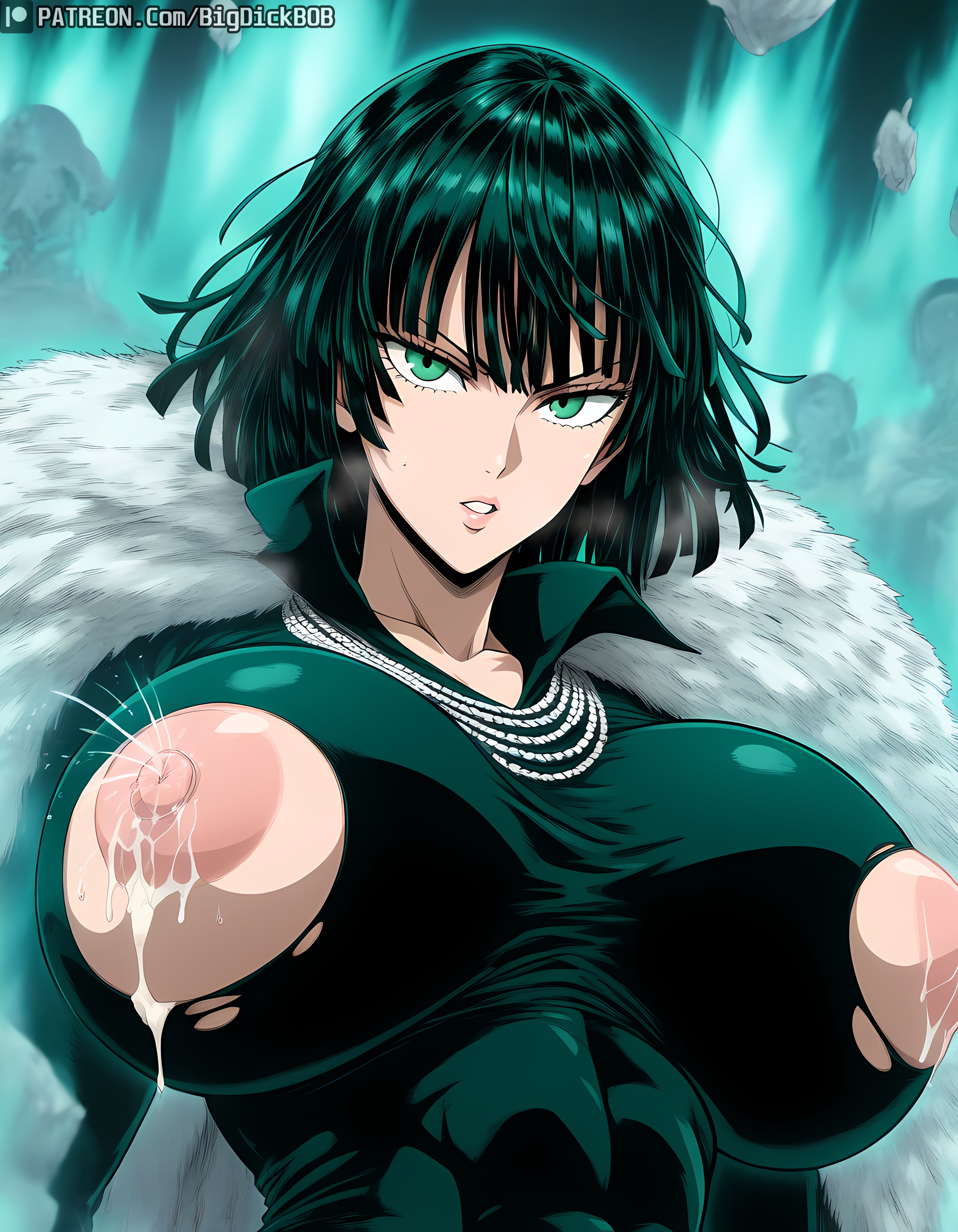 1girls, abs, ai generated, big breasts, bigdickbob, breasts, breasts bigger than head, curvaceous, curvy, curvy figure, female, fubuki (one-punch man), hi res, high resolution, highres, huge breasts, lactating, lactation, large breasts, massive breasts, milking, one-punch man, seductive, seductive eyes, seductive look, shiny skin, solo focus, stable diffusion, voluptuous