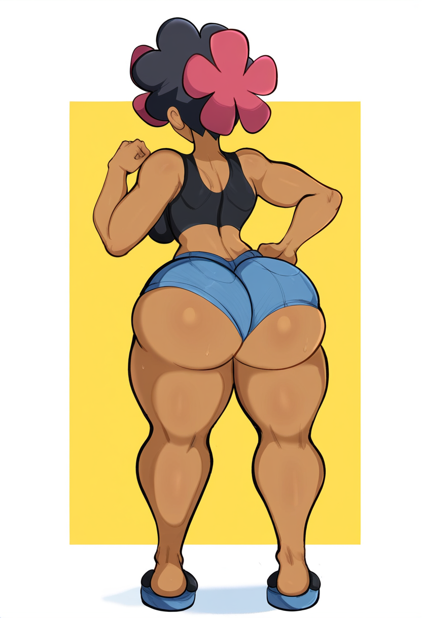 ai_generated back_view dark_skin dat_ass female female_focus female_only full_body huge_ass mullon novelai phoebe_(pokemon) pokemon pokemon_oras pokemon_rse solo that_ass_was_fat