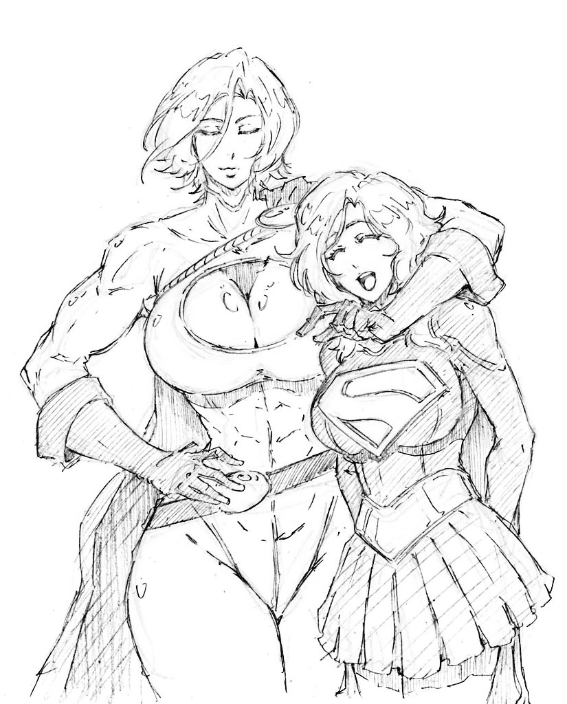 abs, boob window, breasts, curvaceous, curvaceous body, curvaceous female, curvaceous figure, curvaceous hips, curvy, curvy body, curvy female, curvy figure, curvy hips, dc, dc comics, female, female focus, female only, kara zor-el, kara zor-l, karen starr, larger female, leotard, muscular, muscular female, muscular thighs, older female, power girl, rakusakugk, shorter female, skirt, smaller female, supergirl, supergirl (dcu), superheroine, superman (series), taller female, thick thighs, thighs, younger female