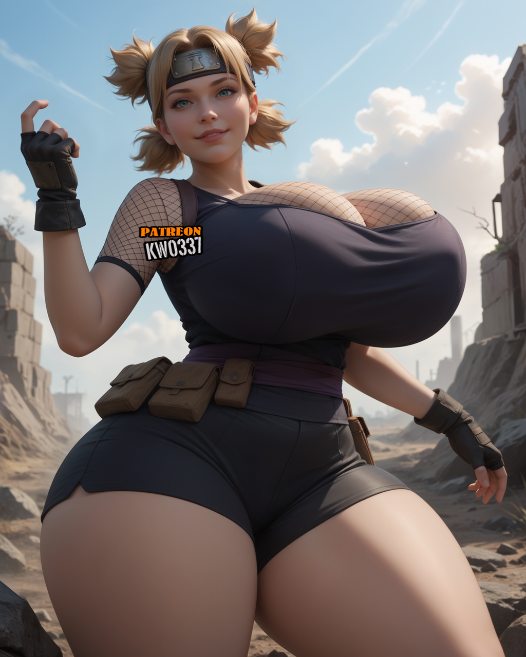 1female 1girls ai_generated big_breasts female kw0337 naruto_(series) solo solo_female temari