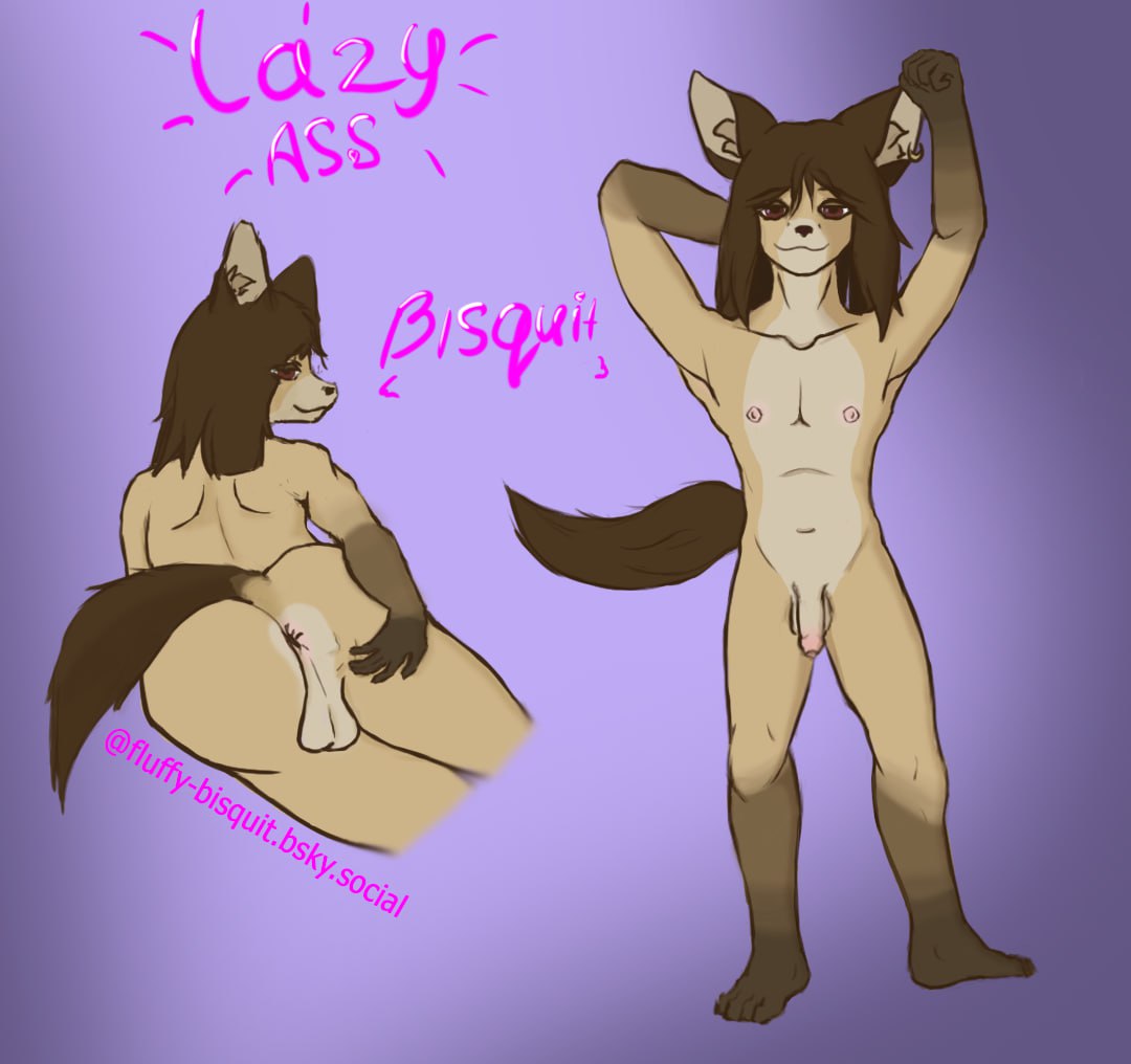 1boy anthro anus artist_name artist_website ass big_butt canid canine femboy fennec_fox flexing fluffy-bisquit fox hand_on_butt male male_focus male_only mammal nude presenting presenting_anus solo spread_butt spreading true_fox