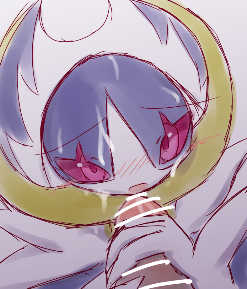 1boy ambiguous_gender bat blush censored cum cum_on_face disembodied_penis duo hand_on_penis human humanoid_penis interspecies legendary_pokemon looking_at_viewer lunala male nintendo nude open_mouth oral penis pokemon pokemon_sm solo_focus video_games カセウス
