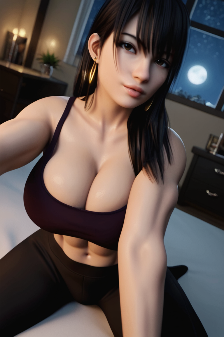 3d 3d_(artwork) ai ai_generated big_ass big_booty big_breasts black_hair busty cleavage emo female goth long_hair oc original_character pale_skin radnsad solo solo_female solo_focus tensor tensor.art tensor_art thick_thighs uno(oc) uno(oc) white_skin