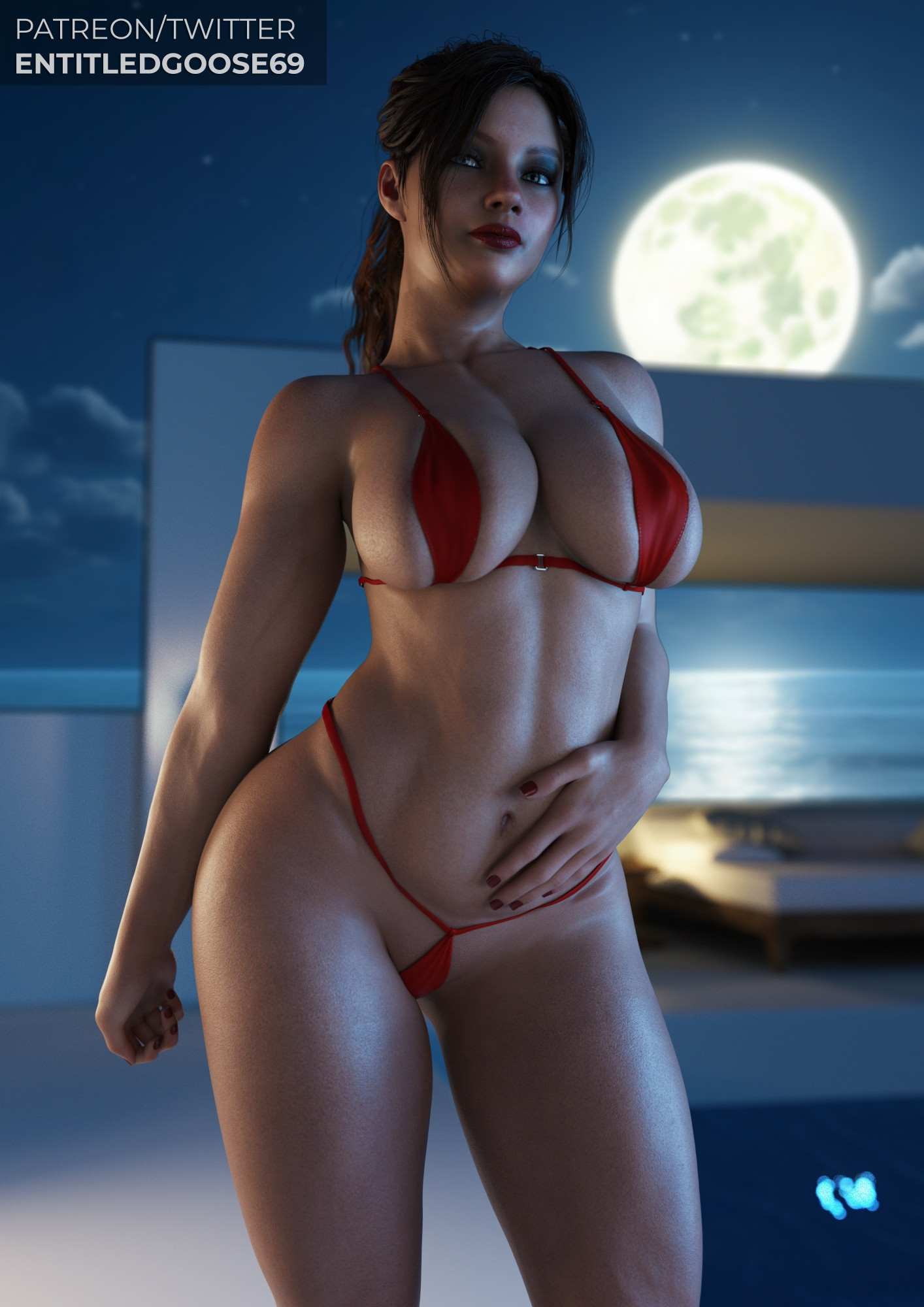 3d, breasts, busty, capcom, claire redfield, entitledgoose, female, female focus, female only, hourglass figure, resident evil, tagme, wide hips