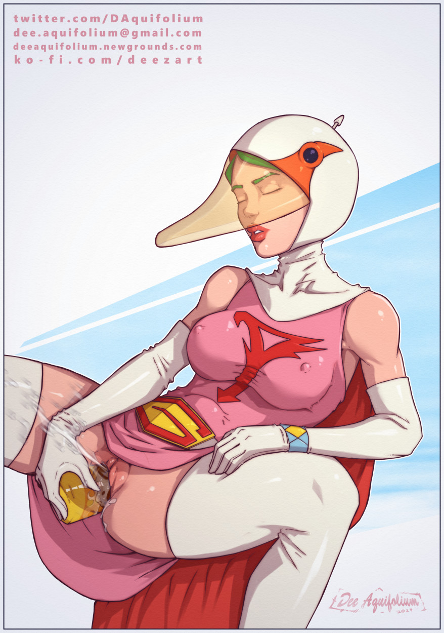 clothed clothing deeaquifolium female gatchaman helmet jun_the_swan pleasuring_self toy toying_self