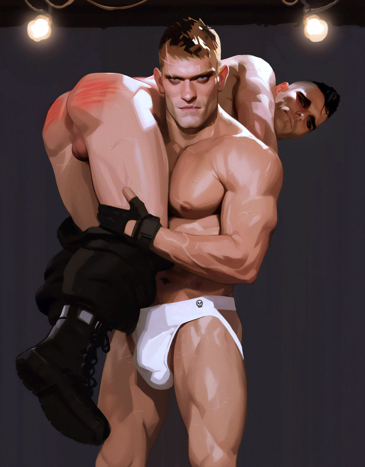 alternate_version_at_source alternate_version_available backsack bara bara_ass bara_tiddies bara_tits barazoku buff call_of_duty call_of_duty_modern_warfare_2_(2022) carrying_another carrying_over_shoulder carrying_partner digital_painting_(artwork) gay gay_domination gay_male jockstrap jockstrap_only john_mactavish male male/male male_focus male_only muscles muscular no_visible_genitalia opoccult over_shoulder pants_down perineum scar scars scars_all_over simon_riley slap_mark spank_mark spank_marks spanked_ass spanked_butt toned_body toned_male veiny_muscles