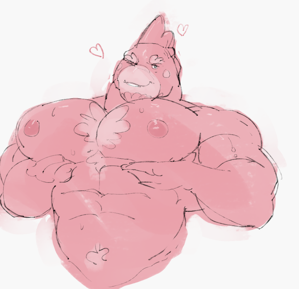 bara big_muscles luvdisc male male_only muscles muscular nintendo no_visible_genitalia nude pokémon_(species) pokemon pokemon_(species) ripped-saurian solo solo_male