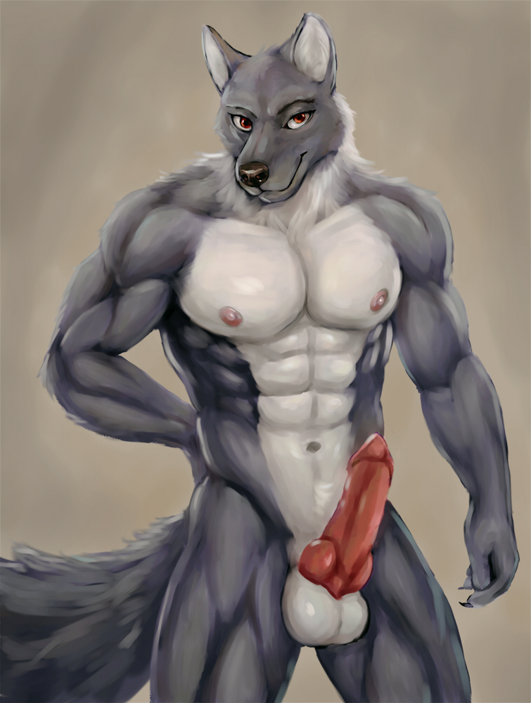 bleakcat cock errection hard male_only muscle muscular naked non-human non-human_only posing rawr tk tktheanimal unusual_penis werewolf wolf