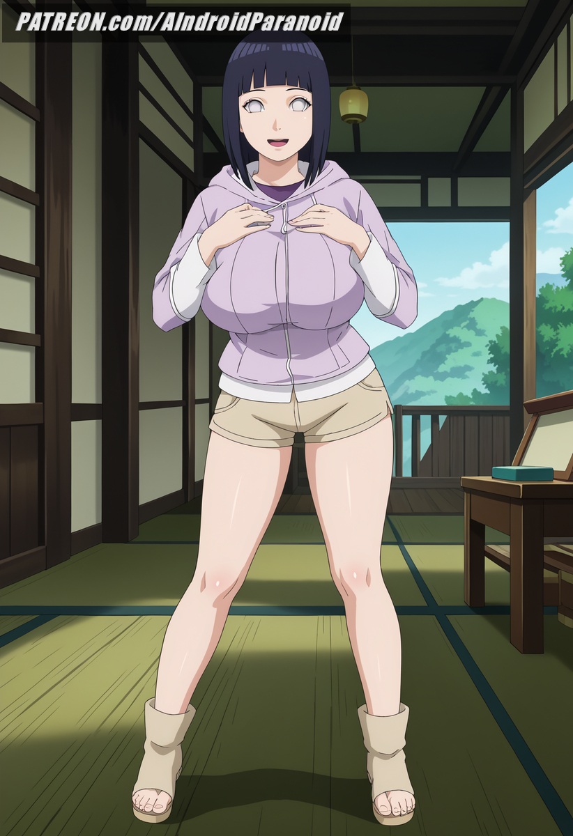 ai_generated aindroidparanoid ass big_breasts blue_hair boruto:_naruto_next_generations breasts busty byakugan curvy fat_ass female female_only hips huge_breasts hyuuga_hinata indoors large_breasts long_legs massive_breasts mature mature_female milf mommy narrow_waist naruto naruto_(classic) naruto_(series) short_hair shorts stable_diffusion thick_ass thick_thighs voluptuous waist white_eyes wide_hips