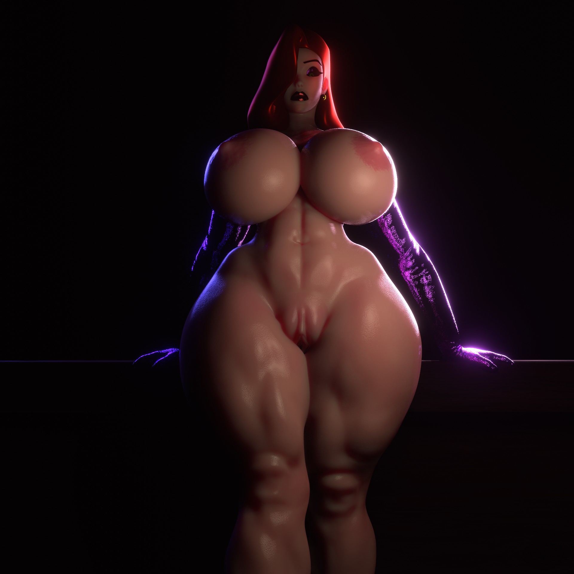1girls, 3d, big breasts, breasts, child bearing hips, elevenendless, endlessillusion, female, gloves, huge breasts, jessica rabbit, large breasts, red hair, thick thighs, who framed roger rabbit