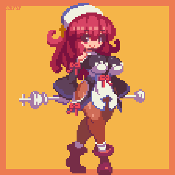 1girls female pixel_art red_hair sakuemon solo solo_female tagme