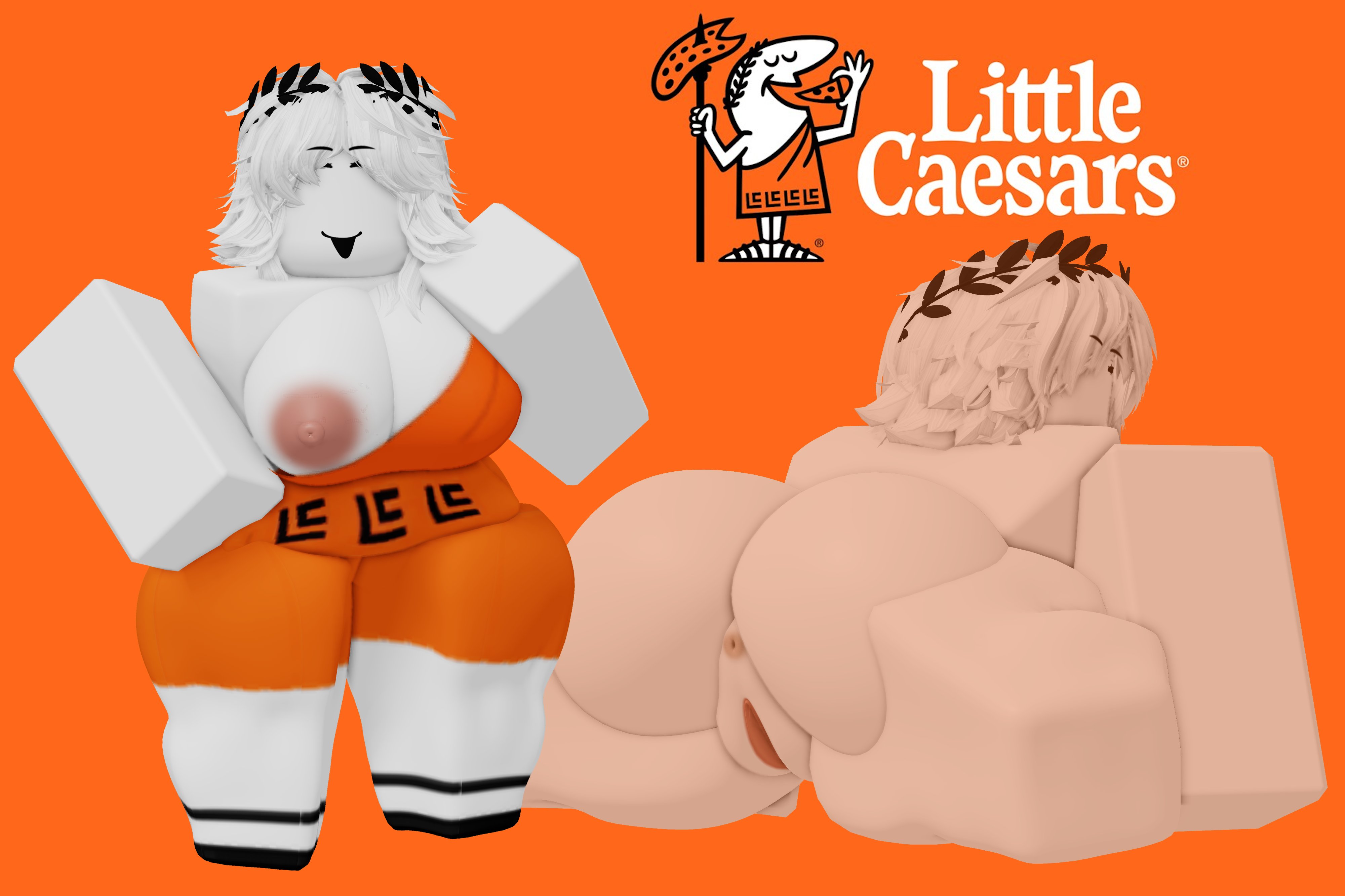 1girl, 3d, anus, areolae, ass, big ass, big breasts, breasts, headgear, little caesars, nipples, one breast out, pussy, roblox, robloxian, short hair, solo, spread legs, tagme, thick thighs, thighs, toga, vinarr34, white hair, white skin