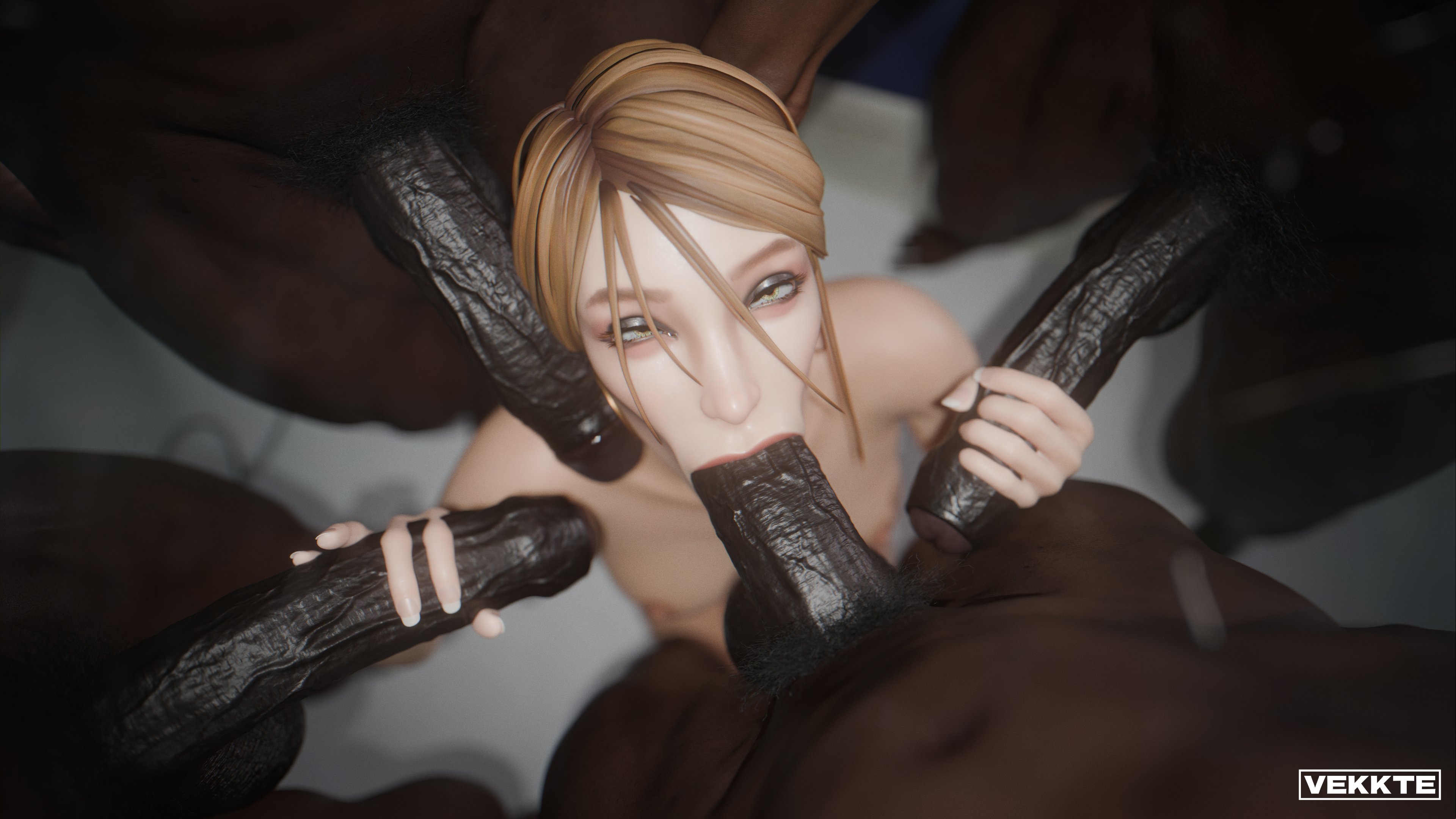 :>=, 1girls, 3d, 4boys, big penis, blonde female, blonde hair, blowbang, blowjob, breasts, dark skin, dark-skinned male, depth of field, double handjob, fellatio, foreskin, gangbang, green eyes, green-eyed female, handjob, hi res, human, human only, interracial, kneeling, kneeling oral position, life is strange, light skin, light-skinned female, looking at viewer, multiple boys, nipples, nude, nude female, nude male, pov, pov eye contact, pov male, rachel amber, sex, tagme, testicles, uncircumcised, uncut, vekkte, young, young female