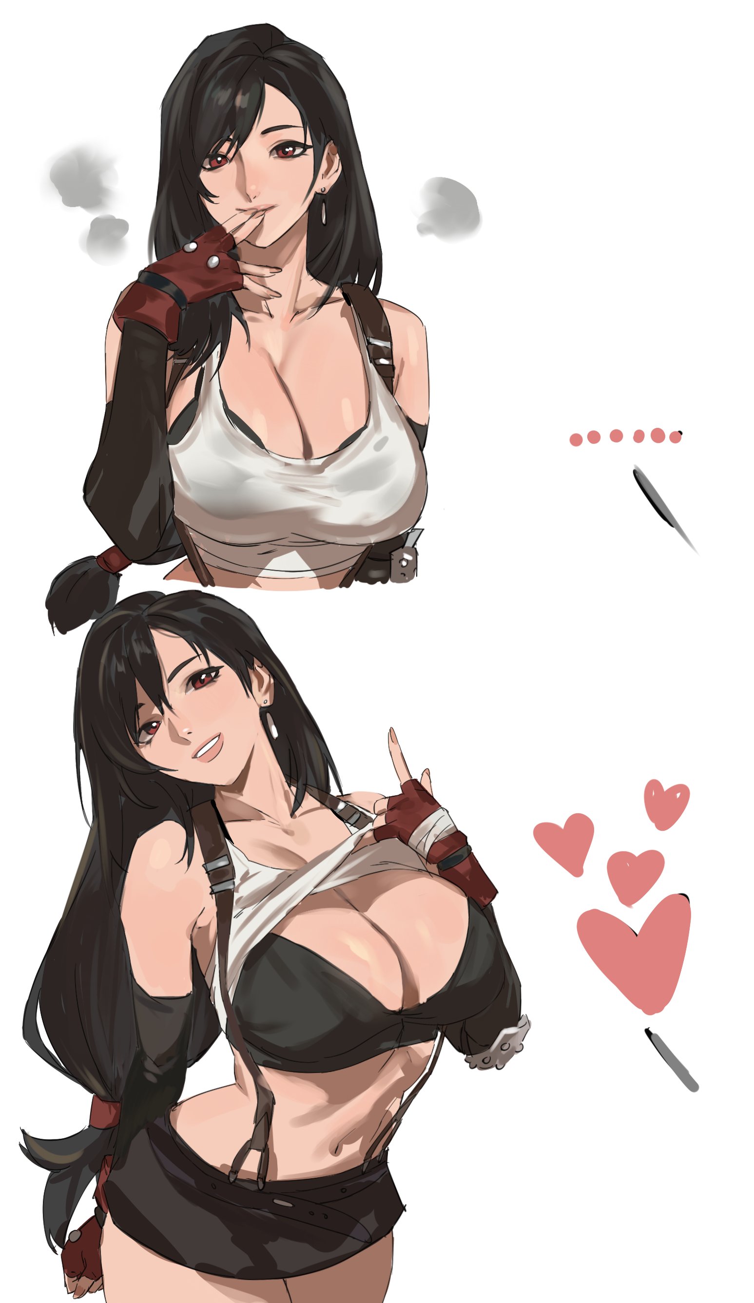 1girls, big boobs, big breasts, black bra, black hair, black hair female, boobs, bra, bra strap is showing (meme), breasts, clothed, clothed female, enargeia, enargeia5525, female, female focus, female only, final fantasy, final fantasy vii, fit female, flirting, flirting with viewer, hourglass figure, human, human female, large boobs, large breasts, lifting shirt, light skin, light-skinned female, long hair, long hair female, offscreen character, red eyes, red eyes female, slim waist, solo, solo female, solo focus, taiyang yu, tifa lockhart, very long hair, wide hips