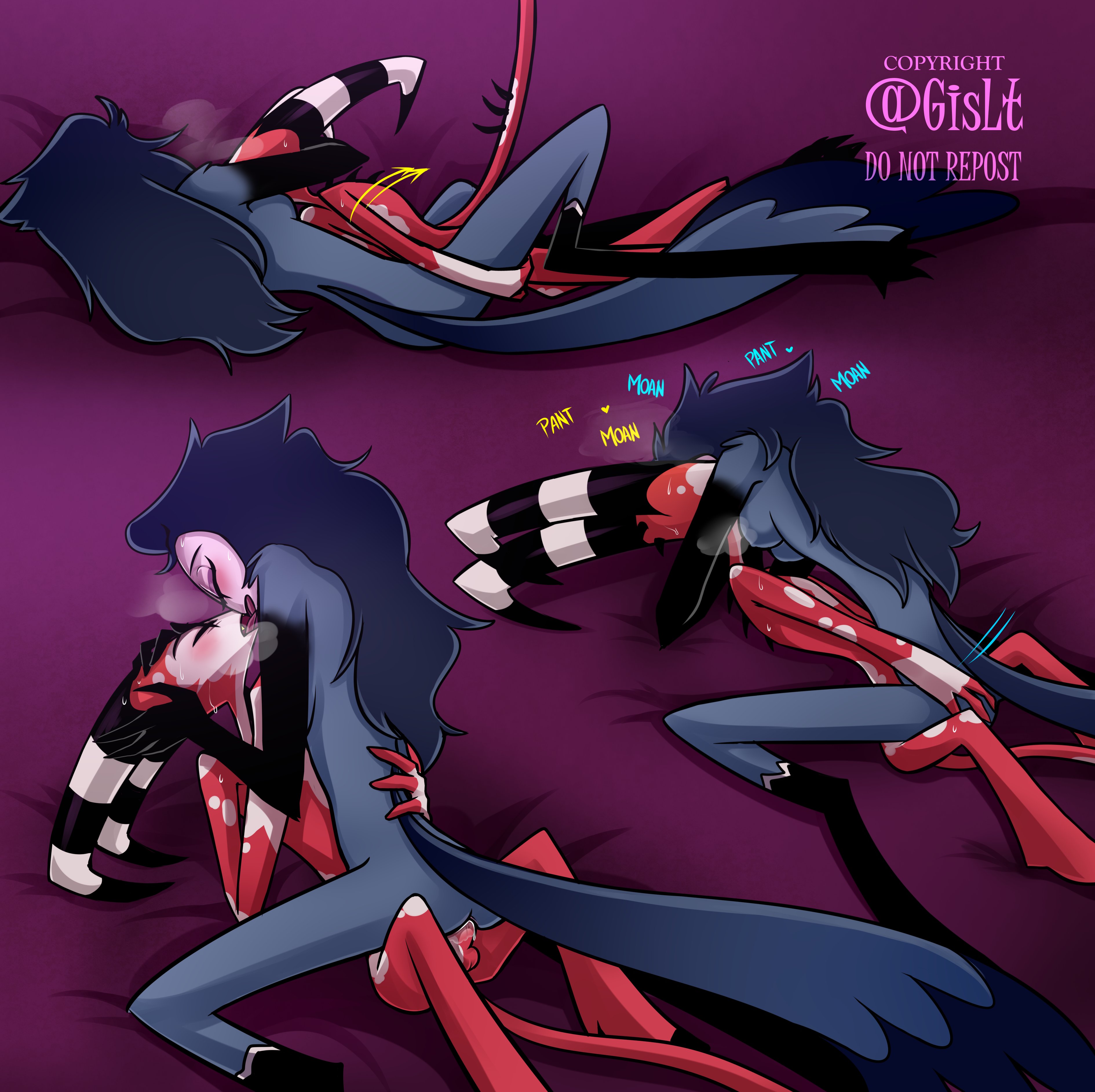 1boy, 1girls, anthro, anthro on anthro, balls, big breasts, big penis, blitzo (helluva boss), blue feathers, blush, breasts, classy, classy female, cowgirl position, demon, demon girl, duo, erection, female, female penetrated, female stolas, furry, genderswap, genderswap (mtf), gislt, hair, helluva boss, horns, interspecies, kissing, male, male penetrating, male penetrating female, male/female, mature female, milf, mtf transformation, nipples, nude, open mouth, owl, owl demon, penetration, penis, pleasure face, pussy, red body, rich, rich female, rule 63, sex, simple background, stolas (helluva boss), straight, straight sex, sweat, tail, thick thighs, tongue, tongue out, transformation, vaginal penetration, vaginal sex, wealthy, wealthy female