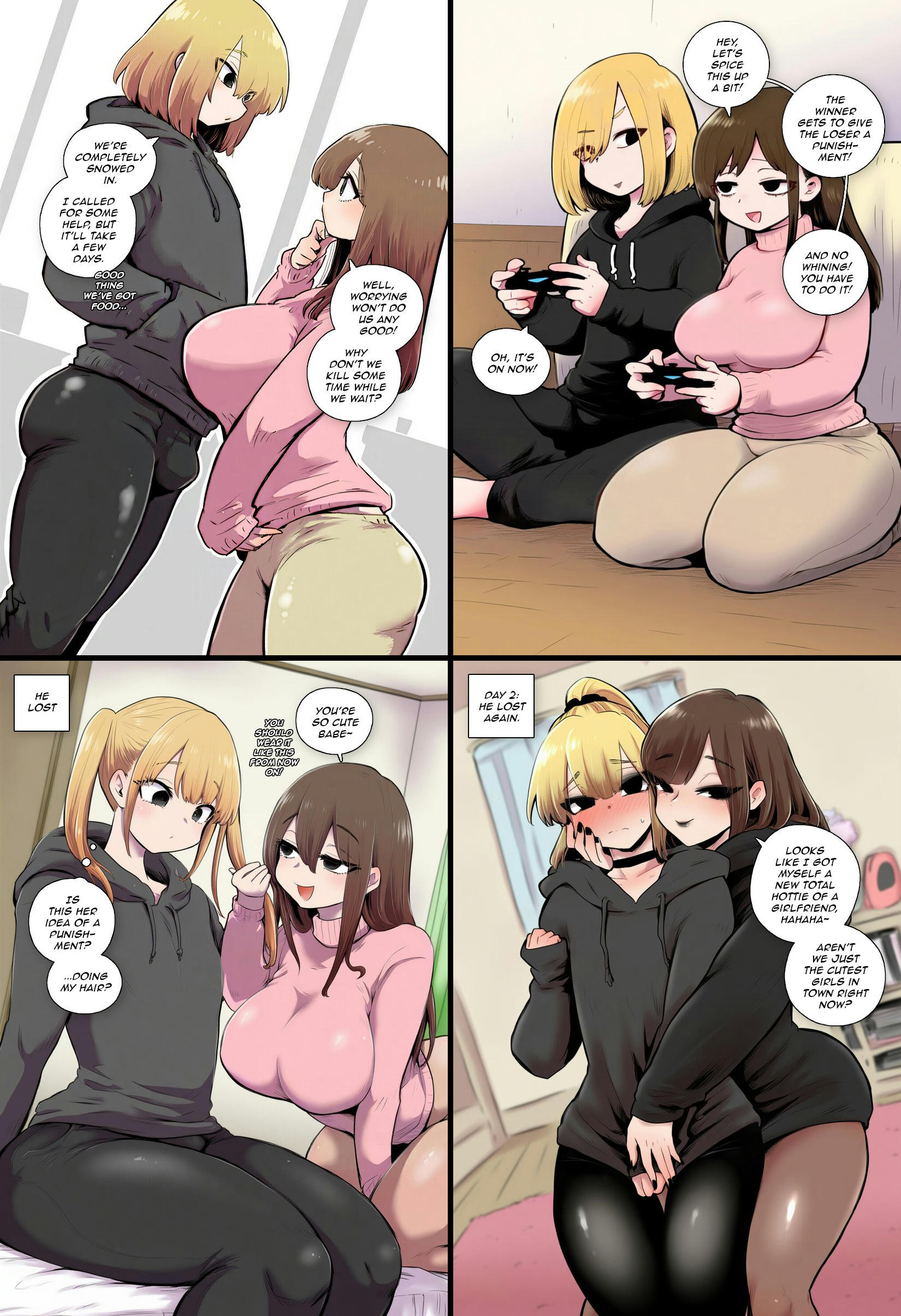 1girls, ai assisted, ai generated, ass, big ass, big breasts, big butt, breasts, confusion, dominant, dominant female, embarrassed, english text, female, femboy, femboysub, feminine male, feminization, huge ass, huge breasts, male, oc, original, proud, scarabb, submissive male, thick thighs, twintails