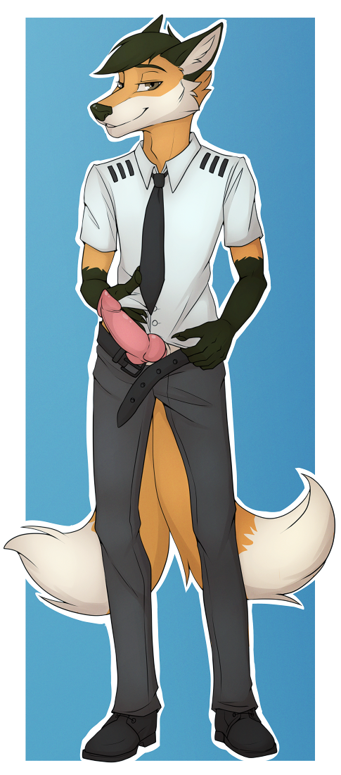 canine clothing erection fox ikazu invalid_tag knot male_only mammal penis uniform