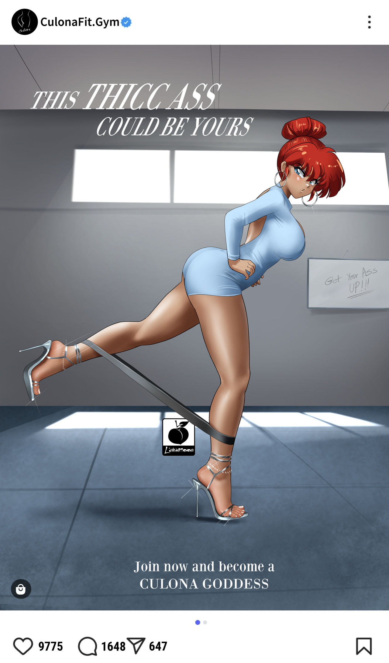 female, gym, gym uniform, high heels, instagram, leotard, linkartoon, patreon reward, ranma 1/2, ranma saotome, ranma-chan, red hair, very high heels, working out