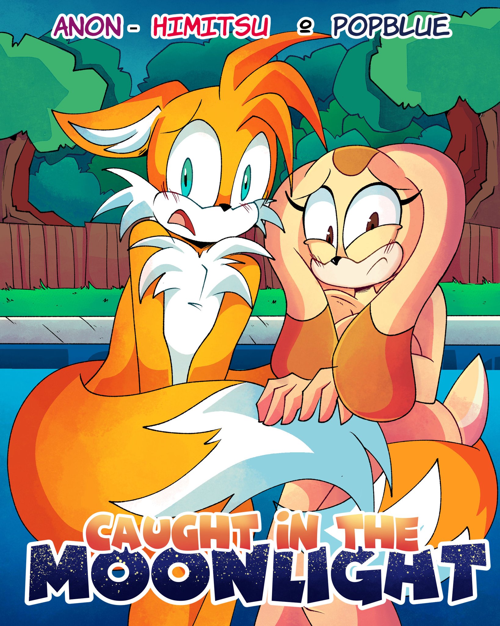 1boy, 1girls, breasts, covering, cream the rabbit, female, male, miles tails prower, nude, popfulblue, sonic (series), tagme, tails the fox