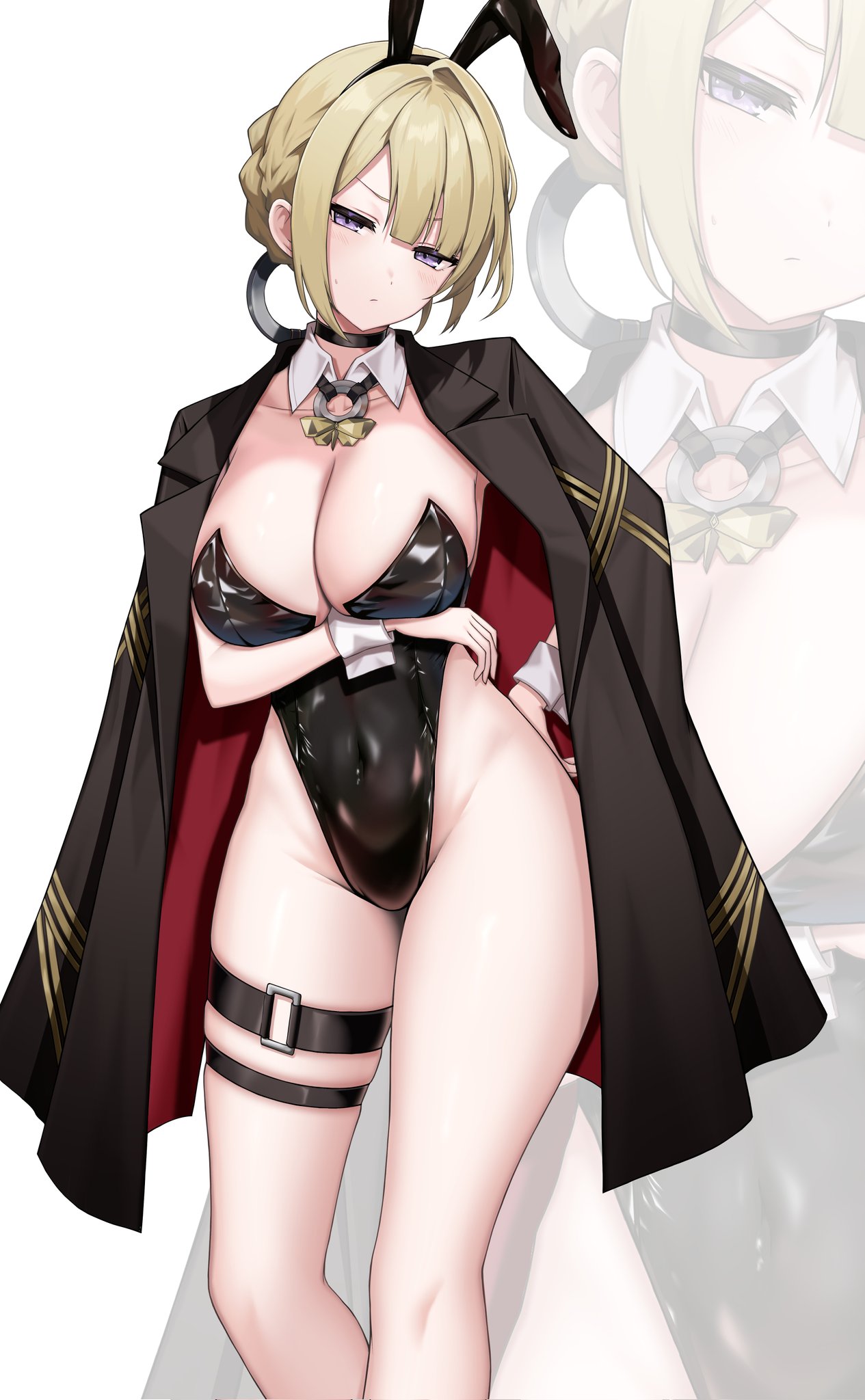 1girls, bunnysuit, evelyn chevalier, female, kushinaka, tagme, zenless zone zero