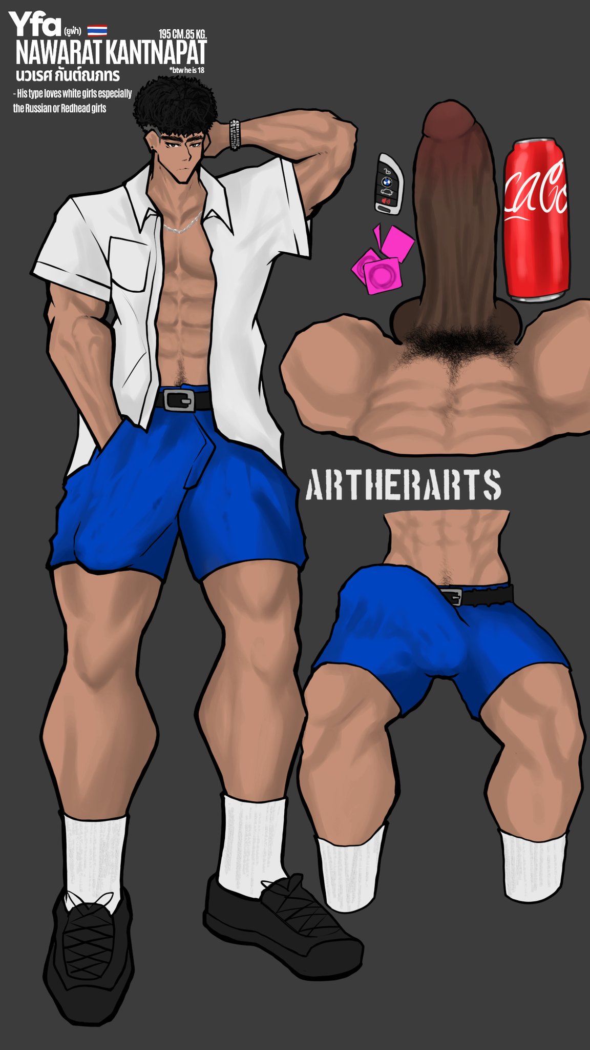 1boys abs arm_grab artherarts ass balls big_balls big_bulge big_cock big_penis black_cock black_dick black_hair black_shoes blue_pants blue_streak bracelet brown_eyes bulge character_name_nawarat_kantnapat clothed clothed_sex comic completely_nude completely_nude_male condom cowboy_position cum cum_drip cum_in_ass cum_inside cum_leaking cum_leaking_out_of_anus cum_on_penis cum_puddle cum_trail dark_skin dialogue diphallia diphallism double_anal double_penetration earring earrings english_text french_text full_body gloves hair hat hi_res imminent_anal imminent_sex indoors kissing kissing_while_penetrated long_hair long_hair_male looking_back male male_only multi_genitalia multi_penis multiple_boys muscular muscular_male necklace nude oc older_male older_penetrating_younger original_character outside outside_sex penis six_pack speech_bubble stretched_anus stretching student tall_male tattoo thighhighs top_hat upright_straddle very_long_hair waist white_shirt white_socks younger_male