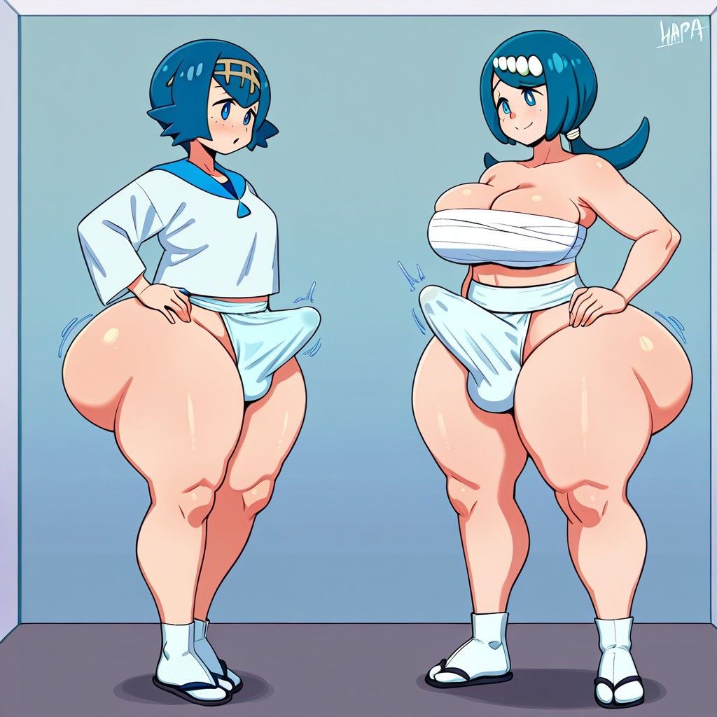 2futas ai_generated ass ass big_ass big_breasts big_butt breasts erection erection_under_clothes erection_under_loincloth fundoshi fundoshi_futanari fundoshilover101 futanari game_freak happi_(clothing) huge_ass huge_breasts huge_butt lana's_mother_(pokemon) lana_(pokemon) loincloth mother_and_daughter nintendo pokemon sarashi tabi_socks yamathegod_(style)