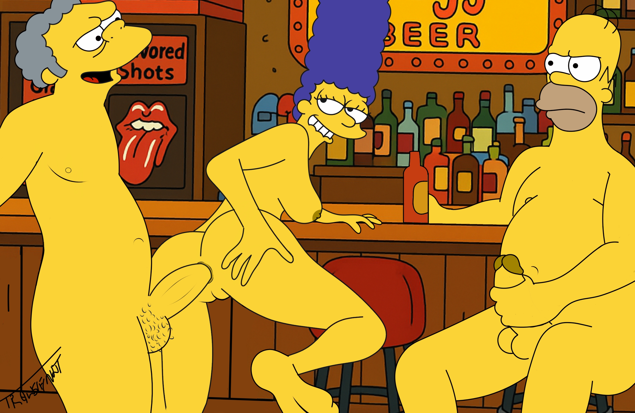 anal, anal sex, cuckold, debt, female, homer simpson, marge simpson, moe szyslak, public, simpsons, the simpsons, trannsient