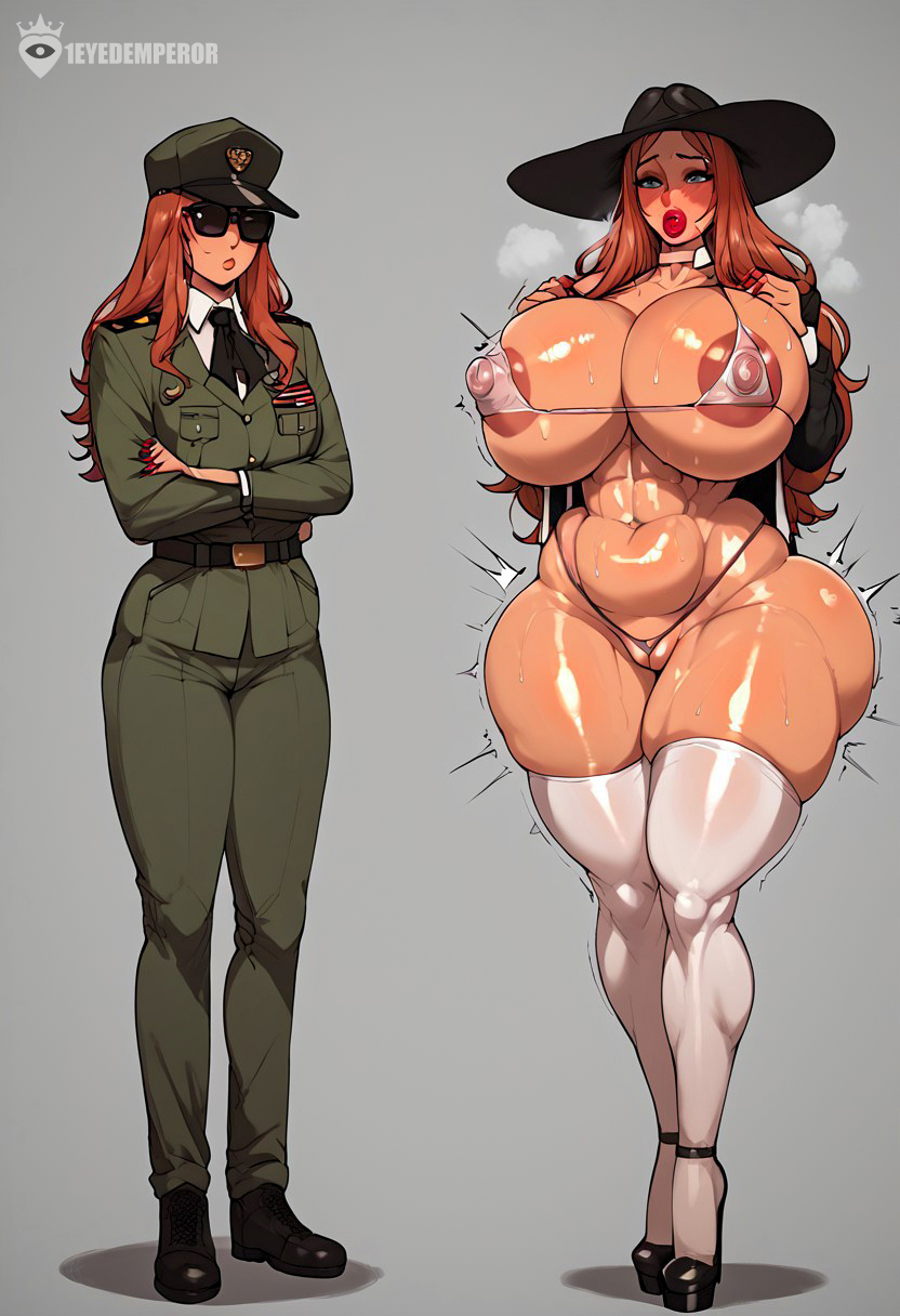 1eyedemperor 1girls 2d 2d_(artwork) abs after_transformation ai_assisted ai_generated army army_girl army_hat army_uniform before_and_after big_ass big_breasts bimbo bimbofication black_hat black_headwear black_heels black_panties blue_eyes cloak clothed clothing comic dress erect_nipples exhibitionism exhibitionist female female female_focus female_only flashing full_body ginger ginger_hair glasses hat heel_boots heels high_heels horny hotpants huge_ass huge_breasts huge_hips jacket jacket_open large_areolae large_nipples leather leather_clothing leather_jacket light-skinned_female light_skin long_hair mature mature_female mature_woman milf military military_cap military_clothing military_hat military_jacket military_uniform nipple_bulge nipples officer oneyedemperor orange_skin panties peeping pink_lips pink_lipstick puffy_areola puffy_pussy red_lips red_lipstick shy skirt skirt_lift slutty_pose small_bikini small_panties spy spy_x_family steam steaming_body stripes stripper sunglasses sylvia_sherwood tie tight_bikini tight_clothes tight_clothing tomgirl uniform wet wet_pussy white_bikini white_bra white_panties white_stockings