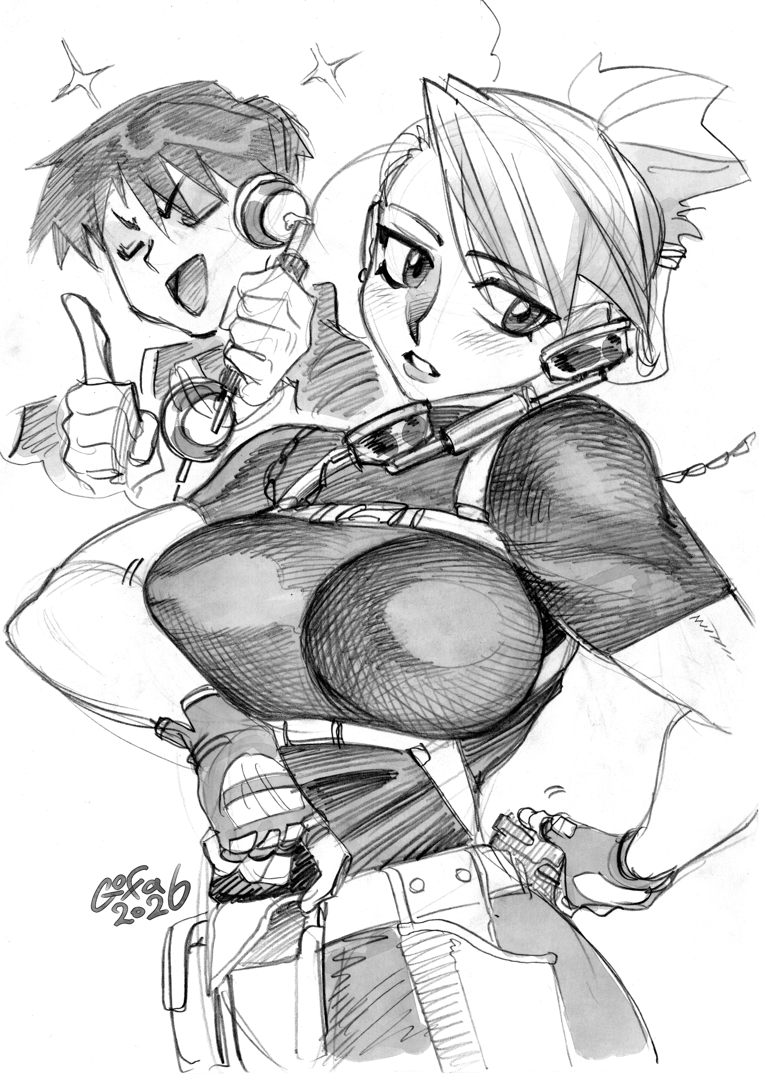 2d, 2d (artwork), 2d artwork, clothed, clothed female, clothing, female, fingerless gloves, fullmetal alchemist, gloves, gofa, gun holster, holster, male, medium breasts, on phone, phone, riza hawkeye, sfw, shirt, smile, smiling, solo, tagme
