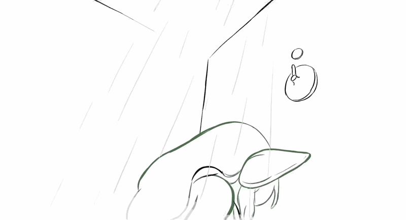 1girls, animated, animated gif, big ass, big breasts, emmpy, female, funny, goblin, goblin female, huge ass, shower, showering