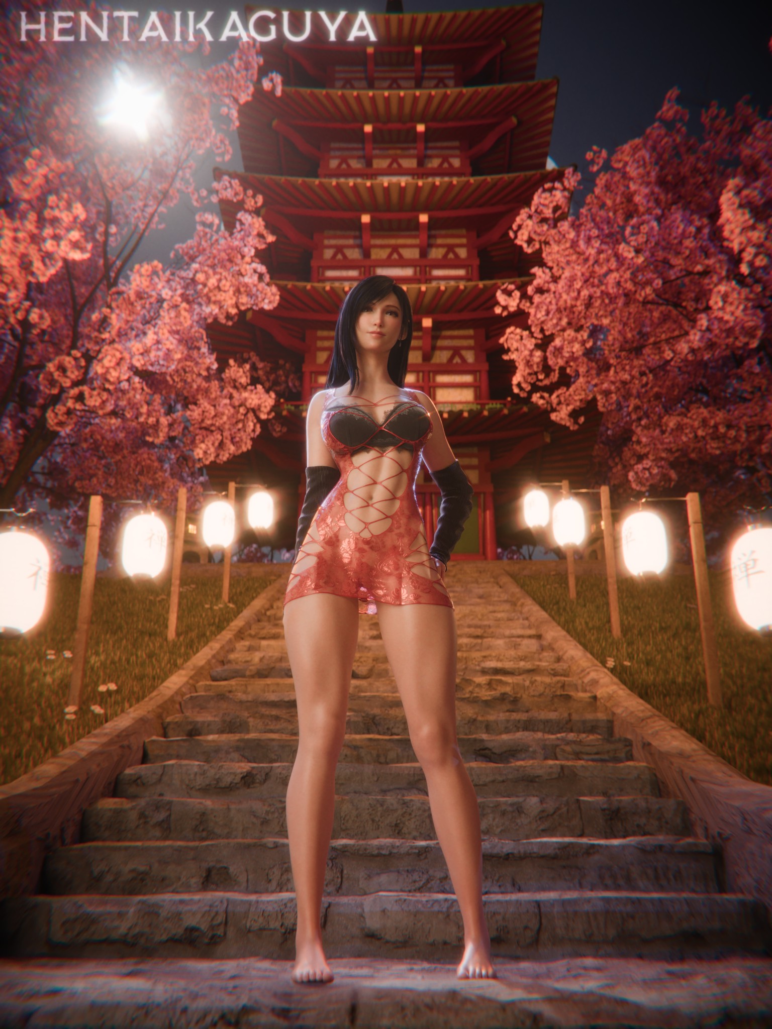 1girls, 2025, 2026, 3d, alternate version available, arm warmers, big breasts, bra, breasts, clitoral hood, clitoris, feet, female, female only, final fantasy, final fantasy vii, final fantasy vii remake, full bod, hairless pussy, hentaikaguya, image set, legs, lingerie, lingerie only, long hair, pussy, pussy visible through clothes, solo, tifa lockhart, toes, very long hair, vulva