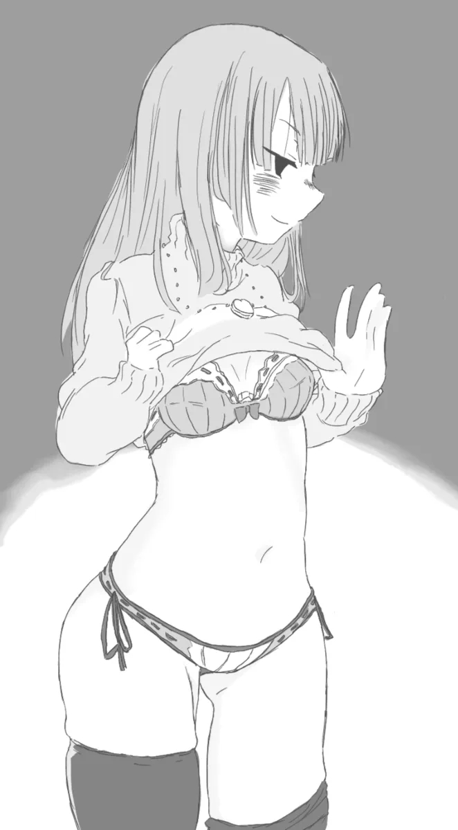 anonymous artist, chara, female chara, female focus, female only, heart locket, lingerie, nearly nude, petite, petite body, petite female, presenting, shirt lift, solo, solo female, undertale, undertale (series)