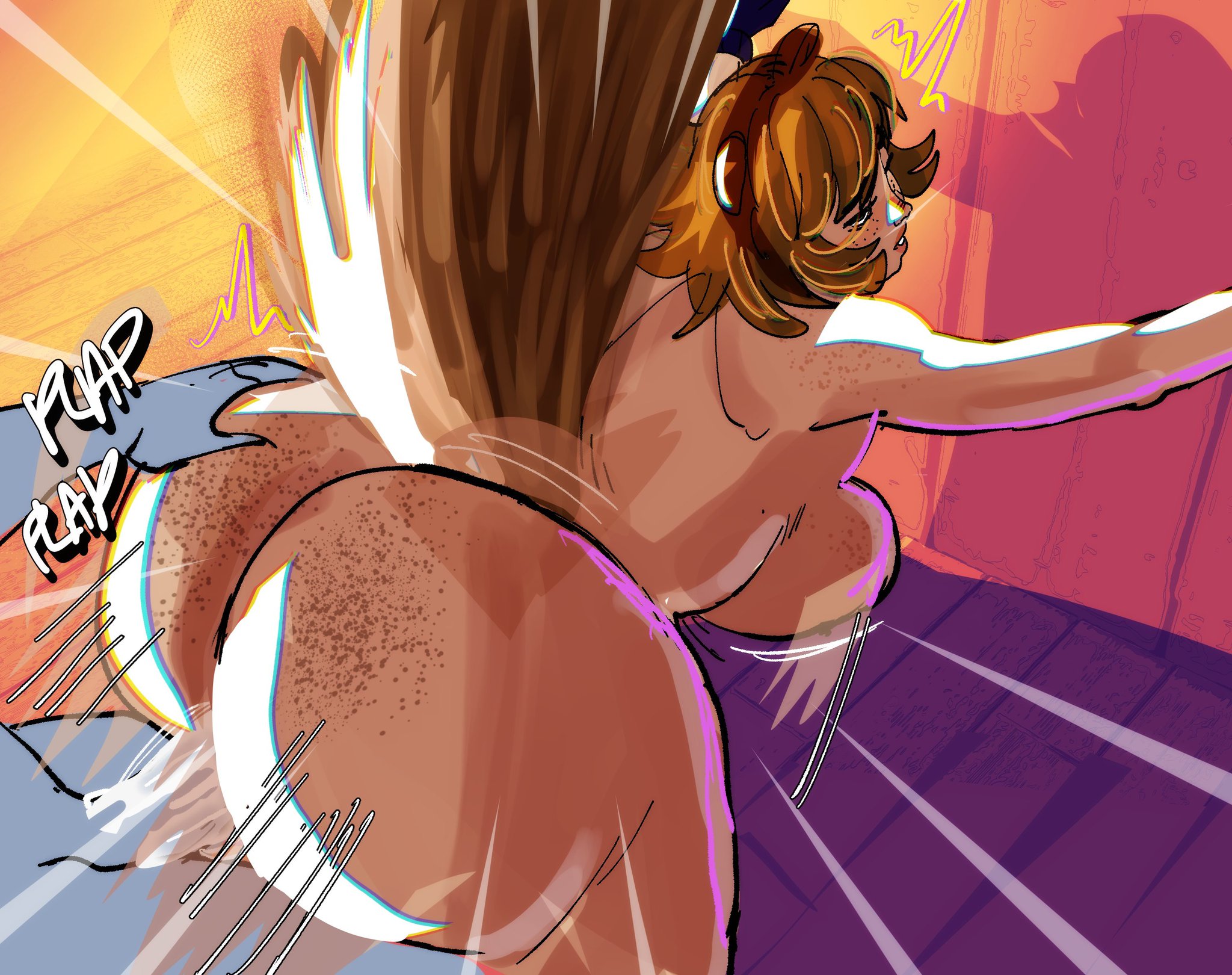 1boy, 1girls, 2d, ass, ass focus, ass shake, brown hair, chubby, female, henfent, hentae (artist), male, marvel, marvel comics, marvel rivals, naked, nude, sex, squirrel girl (marvel rivals), squirrel girl (marvel), straight, tail, tentecreul