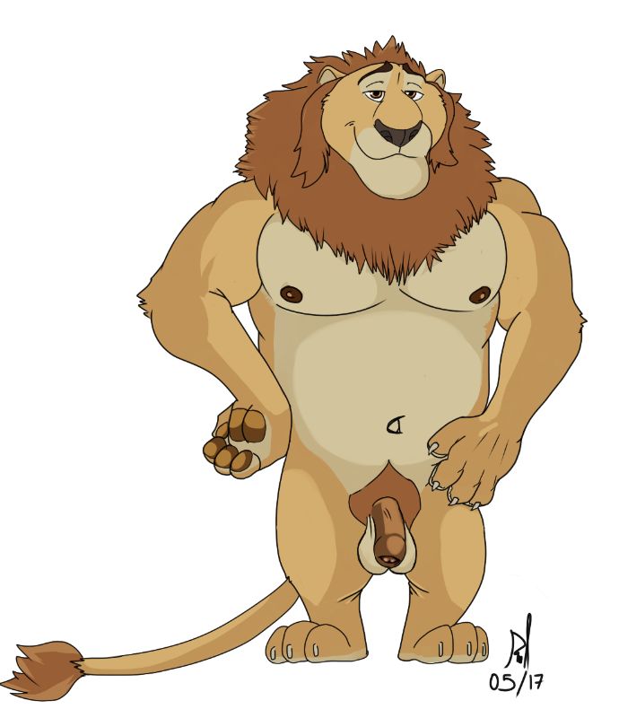 1boy disney feline leodore_lionheart lion male male_only mammal penis rulion solo testicles zootopia