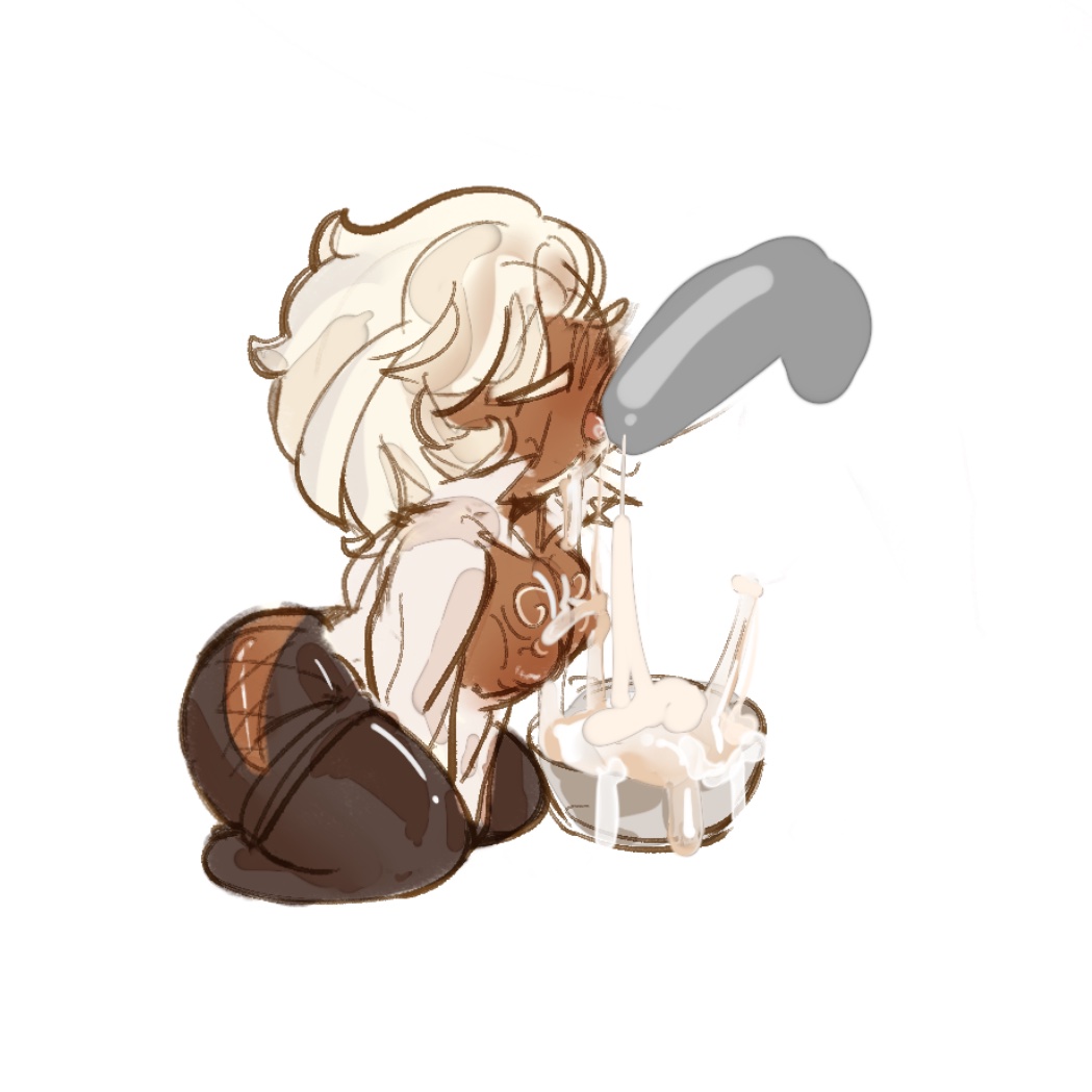 blowjob, breasts, chapachoocho, cookie run, cookie run kingdom, cum drip, cum in mouth, cum on breasts, male, male only, milking, milking penis, penis, royal margarine cookie, tagme