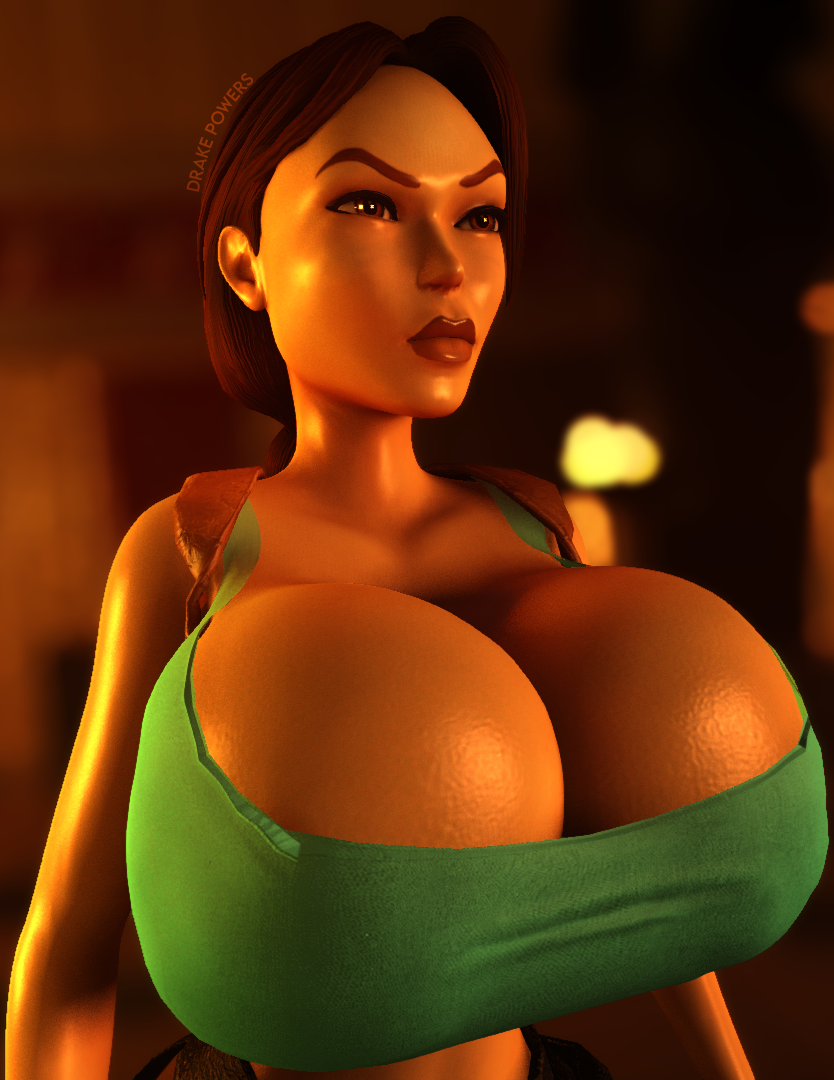 clothed detailed_background egypt huge_breasts lara_croft lara_croft_(classic) overflowing_breasts tomb_raider tomb_raider_remastered virtamate