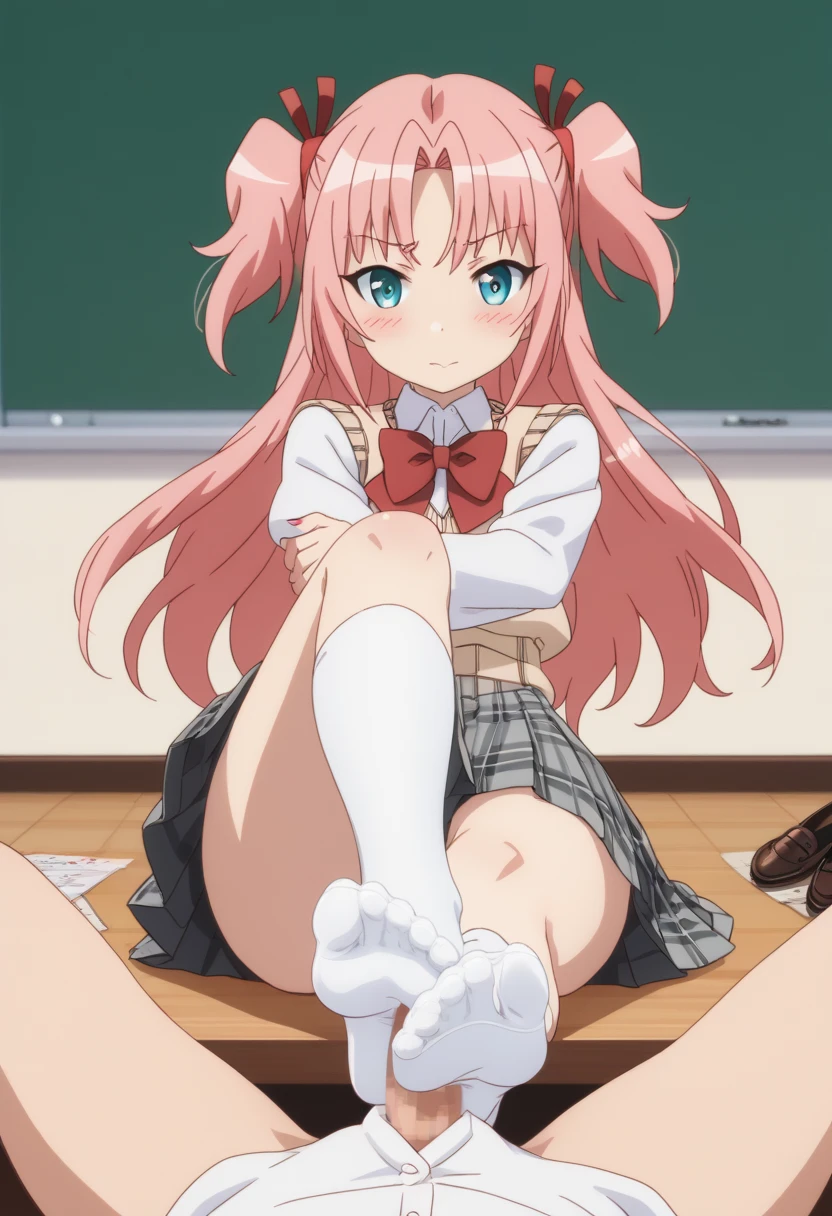 1boy 1femboy ai_generated anus anus_peek arikawa_hime ass ass_peek blue_eyes blush crossdressing feet feet_focus feet_up femboy femboy_focus femboy_only feminine_male foot_fetish foot_focus foot_play footjob_with_legwear footwear himegoto looking_at_viewer otoko_no_ko otokonoko penis_peek pink_hair polish pov pov_feet small_waist socks soles toes toes_scrunch trap wide_hips