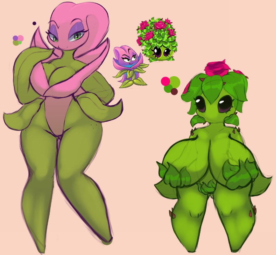 2025 2girls artesjsc big_breasts breasts breasts_focus cleavage electronic_arts elemental_creature elemental_humanoid female female_focus females females_only flora_fauna full_body hocus_crocus_(pvz) huge_breasts humanoid plant plant_girl plant_humanoid plants plants_vs_zombies plants_vs_zombies_2:_it's_about_time popcap_games pvz pvz_2 sweetheart_snare_(pvz) thick_thighs video_game voluptuous voluptuous_female wide_hips